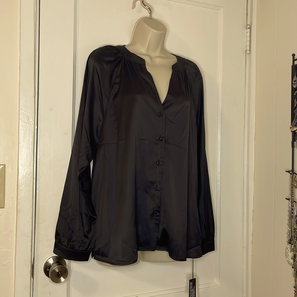 Lularoe black silky blouse